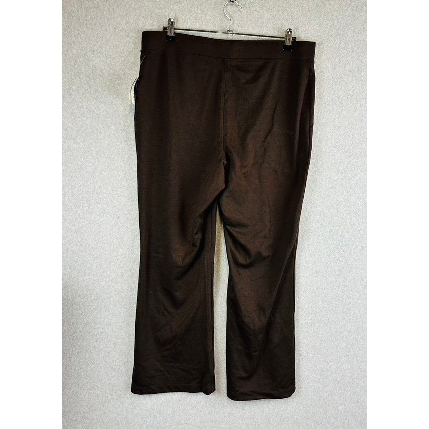 New Just My Size Womans 1x Petite Pants Stretch Pull On Brown Bootcut Nwt — image 4 of 8